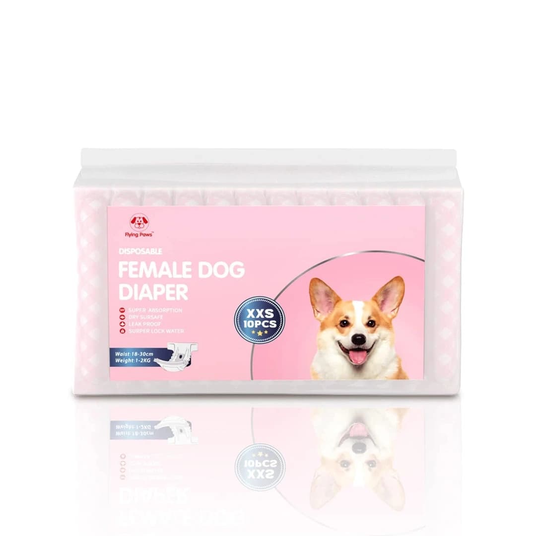 Outlet - Jednorázové plenky pro psy Flying Paws, růžové, velikost XXS