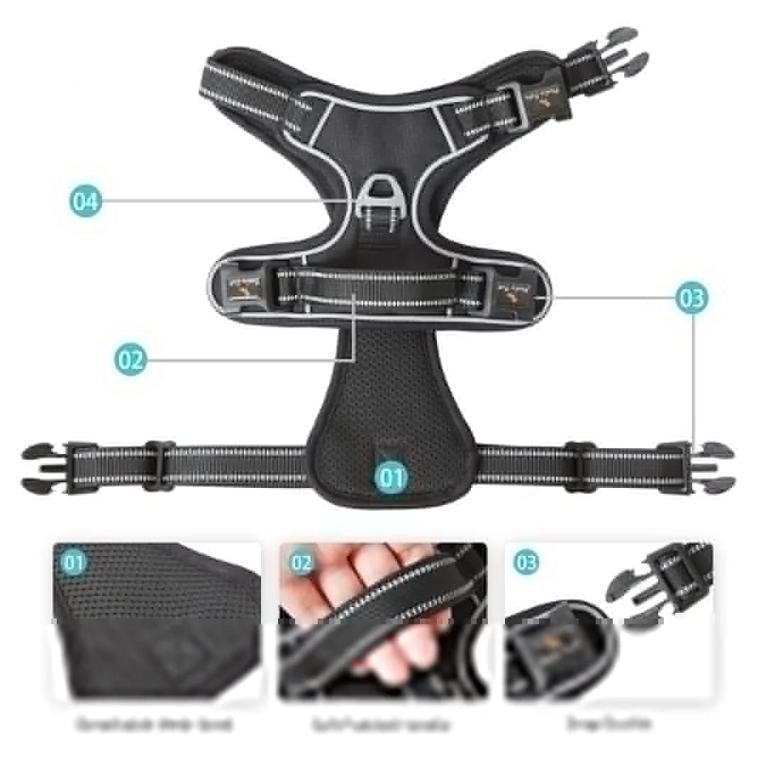 Postroj pro psy HEELE XB-SCKK, černý, velikost S