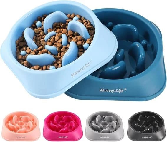 Outlet - MateeyLife misky pro psy proti hltání, 2 kusy, modrá + světle modrá
