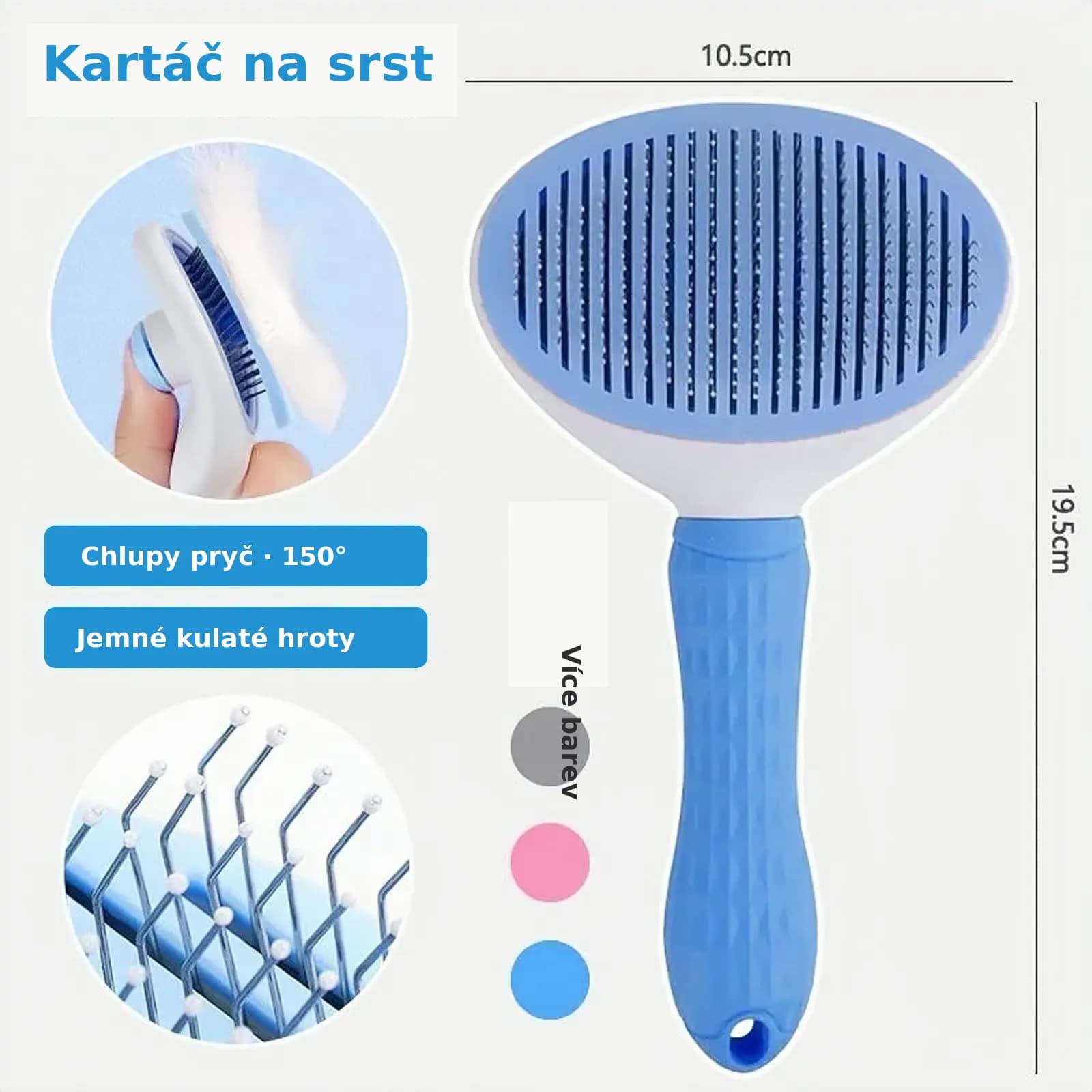 Samočisticí kartáč na srst pro psy a kočky