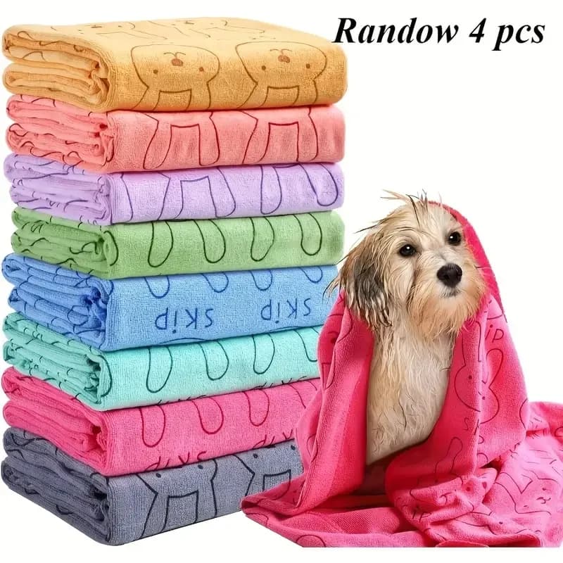 rychleschnoucí mikrovláknové ručníky pro psy a kočky 4 ks