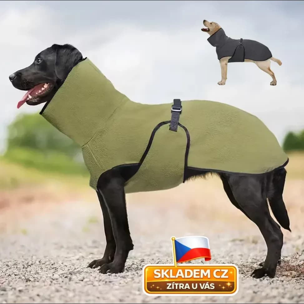 Teplý fleecový kabát pro psy – ideální na chladné dny