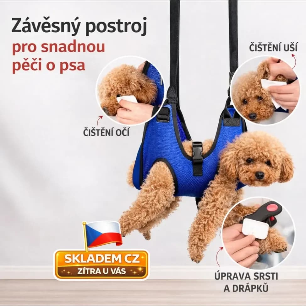 Závěsný hamak pro stříhání drápků pro psy